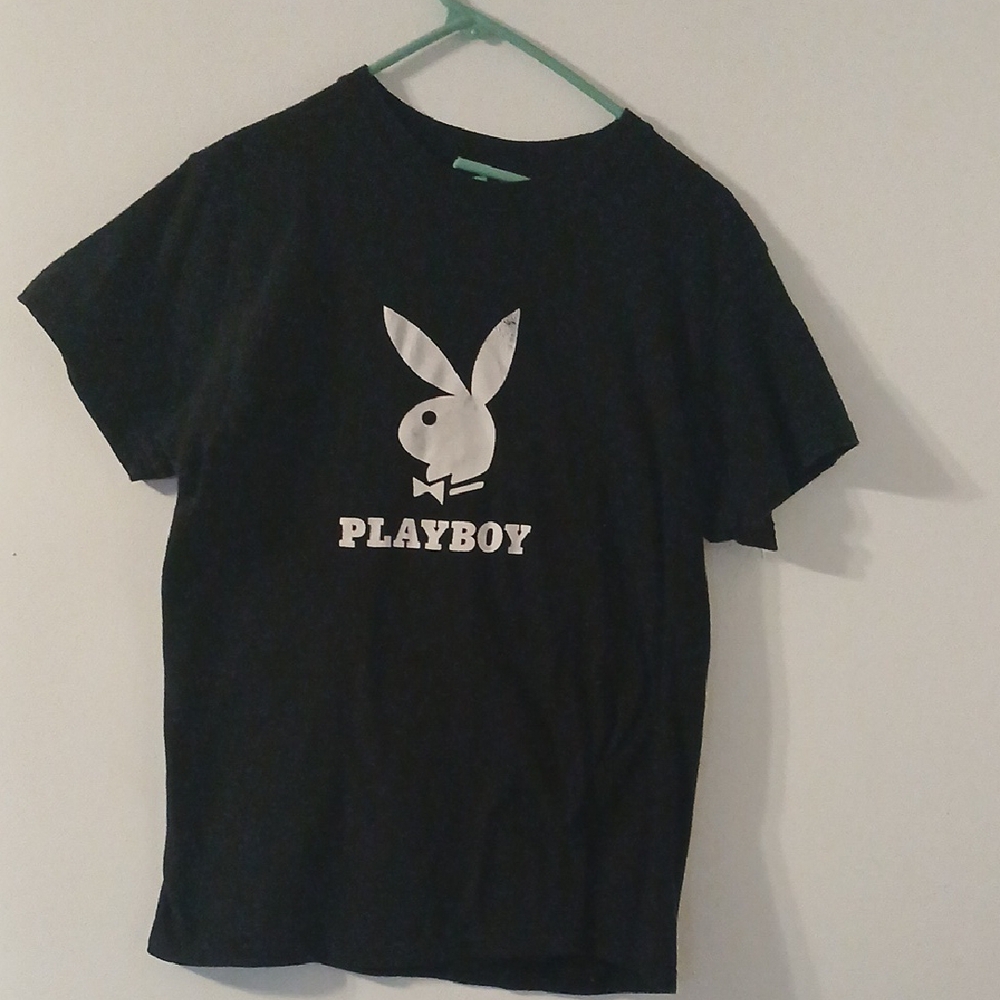 PLAYBOY Black Short Sleeve Tee Iconic Design